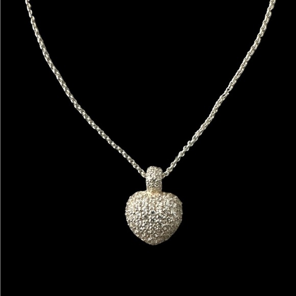 Thomas Sabo 925 Sterling Silver Pavé Heart Pendant Necklace - Picture 3 of 7